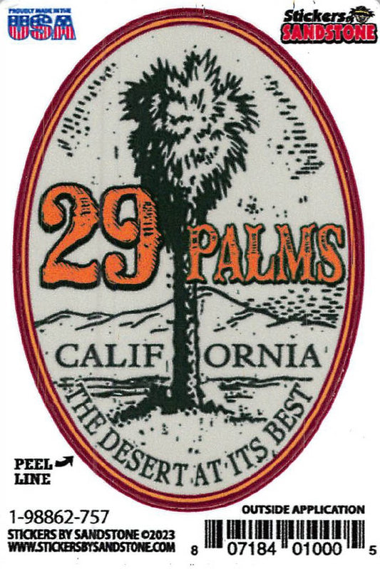 29 Palms Oval Sticker