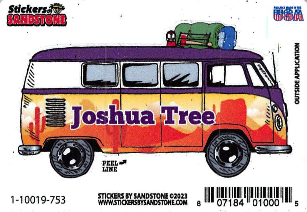 Joshua Tree Groovy Van Bus Camper Sticker