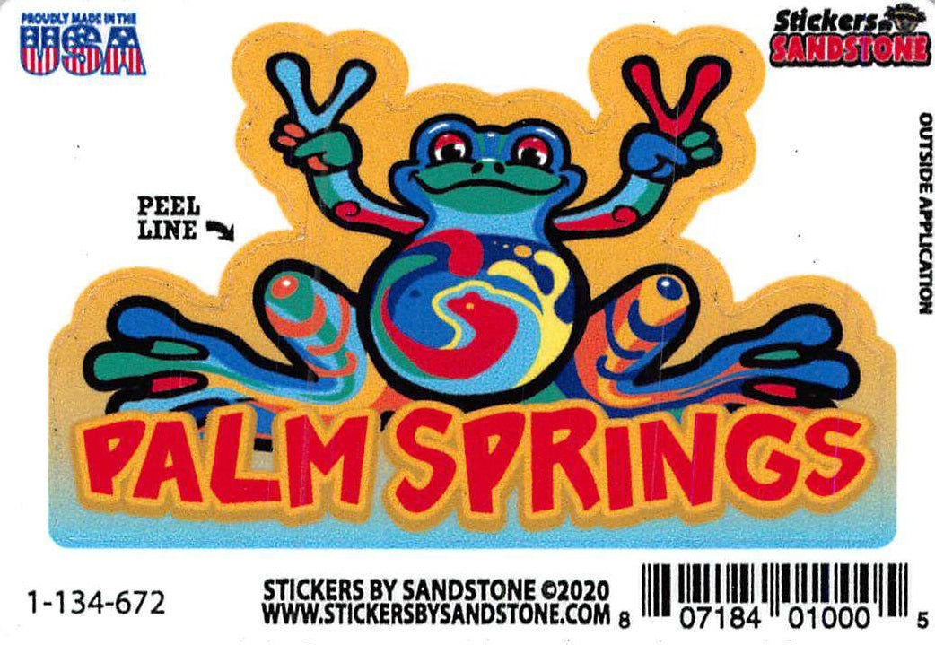 Palm Springs Groovy Frog Sticker