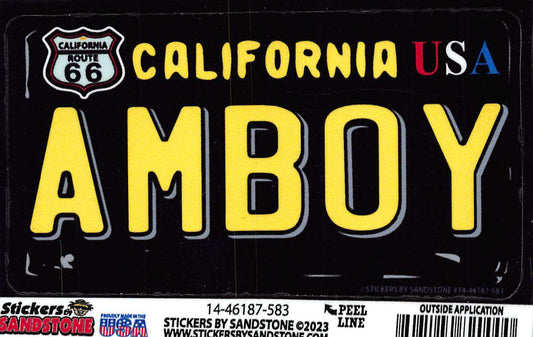 Amboy License Plate Sticker